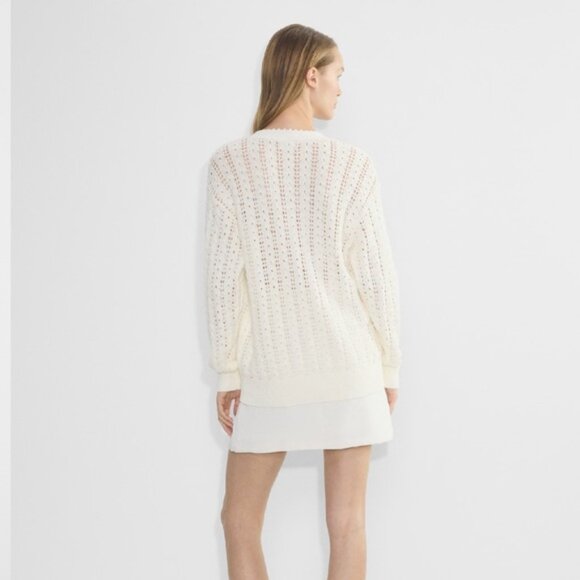 Aritzia Wilfred Reverence Open Knit Cardigan Sweater Ivory Size Medium - Picture 2 of 6